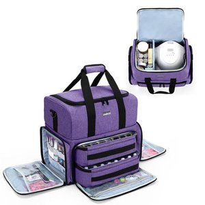Nail Polish Organizer Holds 80 Bottles (15ml - 0.5 fl.oz) and a UV Nail Lamp